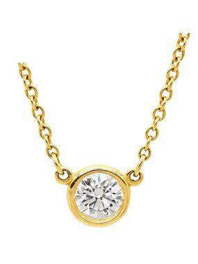 Tiffany & Co Necklace by the Yard Single Diamond Yellow Gold T & Co Elsa Peretti
